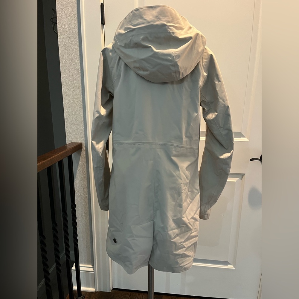 lululemon athletica Cream rain Trench Coat with Hood small jacket tan - Picture 12 of 17